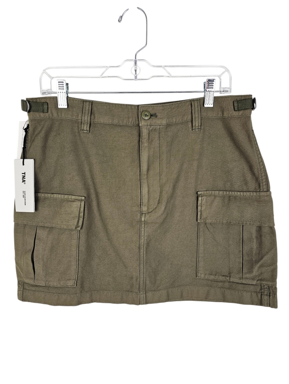 Aritzia TNA Supply Cargo Micro Skirt in Army Green NWT